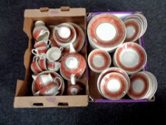 Two boxes containing a Churchill dinner service