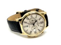 A Gentleman's wrist watch by Earnshaw on black leather strap