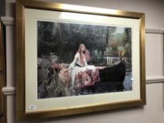 A pre-raphaelite style print in a gilt frame,
