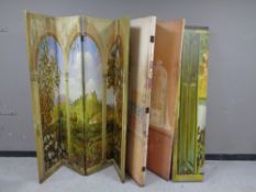 Three contemporary folding screens