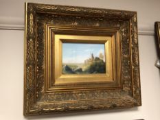 Attributed to John Hall : study of a ruin, oil painting,