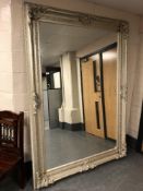 A large contemporary silvered framed mirror 158 x 217 cm