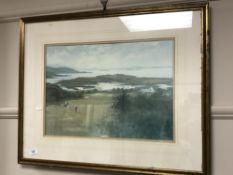 After Roy Herry : Teeing Off, colour print, 49 cm x 35 cm.