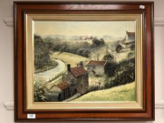 Dallas K Taylor : Holywell Dene, oil on board, 49 cm x 39 cm,