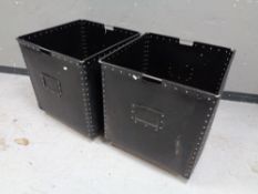 Two factory fabric bins on casters