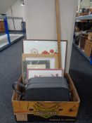 A box containing assorted framed and unframed pictures and prints, signed limited edition prints,