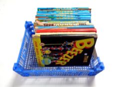 A crate containing 12 children's Beano, Dandy and Beezer annuals.