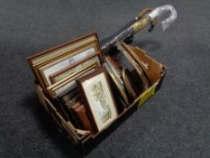 A box of umbrellas, 20th century cookery book, gun magazine,