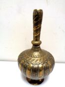 A 19th century Indo-Persian brass bulbous vase,