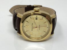 A Gentleman's Moscow time wrist watch on brown leather strap