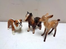 Two Beswick figures : Bosun Bulldog and a fawn,