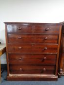 A Victorian mahogany six drawer chest