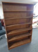 A large set of open bookshelves