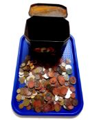 A tin containing a large quantity of pre decimal British coinage,