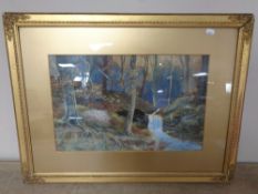 Albert Pollitt (British, 1856-1926), Axwell Park, watercolour, 73cm by 55cm, signed.