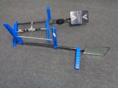 Two car laser alignment gauges