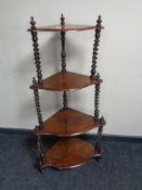A 19th century four tier corner whatnot stand