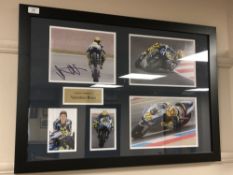 A sporting memorabilia montage : Valentino Rossi, signed photographic print,