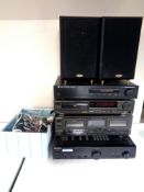 A Cambridge Audio T100 double superheterodyne tuner, a Technics compact disc player SL-P477A,