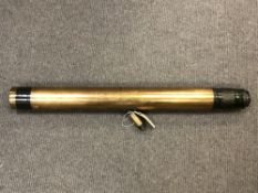 An early twentieth century Naval gunnery telescope, length 65 cm.