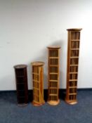 Four contemporary hardwood CD racks