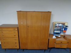 A twentieth century Lebus furniture three piece teak bedroom suite
