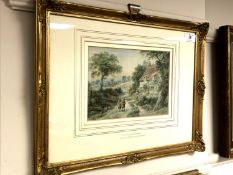 Manner of Myles Birket Foster : The Young Harvesters, watercolour, 23 cm x 16 cm,