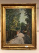 Continental School : Street scene, oil on canvas,