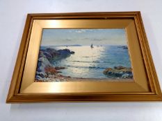 John McDougal RCA (1877-1941), A Sunlit Sea, Cemaes Bay, Anglesey, watercolour, 53cm by 35cm,