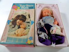 A boxed vintage Tiny Tears bath doll