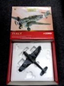 A Corgi Aviation Archive Messerschmitt BF109G black double chevron model plane, 1:32 scale,