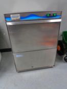 An Explorer 32-50 stainless steel commercial dishwasher