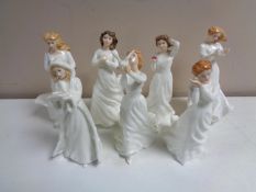 Seven Royal Doulton figures, Sentiments.