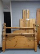 A 5' heavy pine bed frame