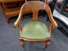 A beech framed armchair