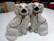 A pair of Staffordshire spaniels