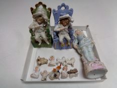 A box of continental bisque figures,