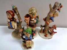 Four West German Hummel figures to include Culprits, Little Scholar,
