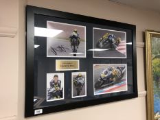 A sporting memorabilia montage : Valentino Rossi, signed photographic print,
