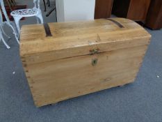 A pine metal bound domed topped trunk