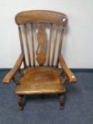 A beech kitchen armchair