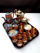 A tray containing 15 piece Japanese export tea set together with one other part Japanese export tea