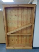 A set of pine open bookshelves