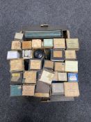 A box of a large quantity of pianola rolls