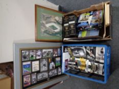 Two boxes of Newcastle United memorabilia to include 1990's football programmes, books,