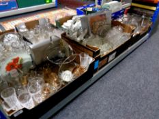 Three boxes containing a large quantity of assorted glassware to include drinking glasses, bowls,