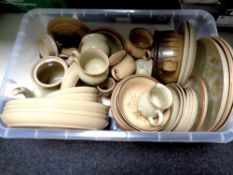 A box containing a quantity of Denby dinnerware