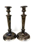 A large pair of George II silver candlesticks, John Roberts & Co.