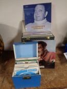 Two cases of vinyl LP's and 7