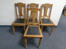 A set of four Edwardian dining chairs